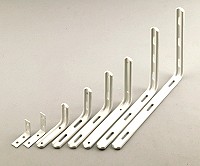 White angle bracket 25.5cm x 20cm (10in x 8in) - Slotted holes