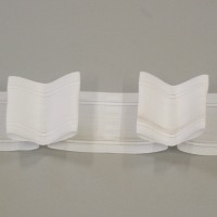 7.5cm (3in) box pleat heading tape, woven pocket, white, 10 corded pockets, 2.3 x fullness 