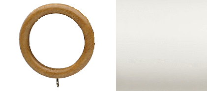 Designer Collection 35mm  Curtain Rings - Chalk White