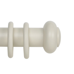 Classic Collection 50mm  Button Finial - Ivory Woodwash